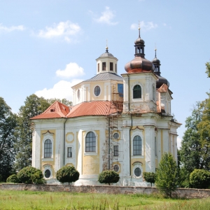Kerkje in barok-stijl. Nicov- west Bohemen