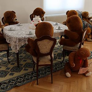Chrudim: beren-verjaardagsfeestje in het regionaal museum