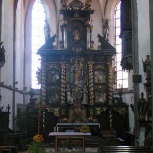 Altaar in de Sint Jacobskerk in Prachatice