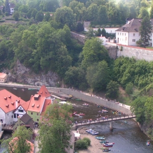 Cesky Krumlov -Uitzicht kasteeltoren