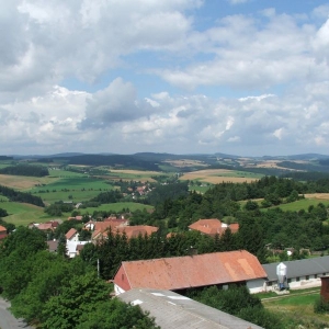 Uitzicht over Moravie vanuit de uitkijktoren in Karasin