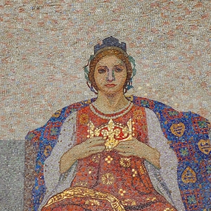 detail mozaiek Jugendstil