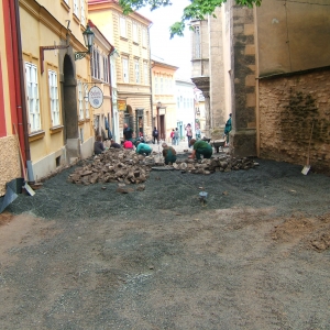 Kutna Hora, reconstructie oude straatjes