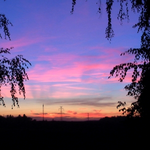 Een bijna niet-Tsjechiesche zonsondergang zomaar,vanuit mijn achtertuin