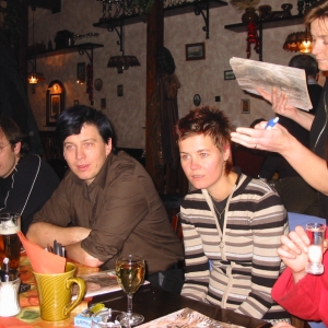 U Radnickych - Marc, David Ruzius, Marjan, Liesje met haar 1e vodka