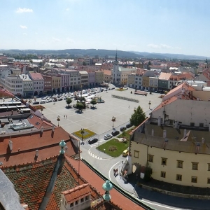 Kroměříž: uitzicht vanaf de paleistoren