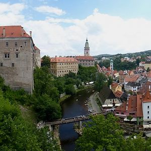 Český Krumlov : kasteelcomplex, Vltava en stad