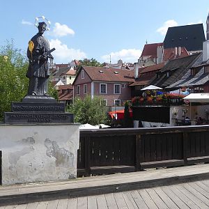 Český Krumlov: Nepomuk op de Lazebnický most
