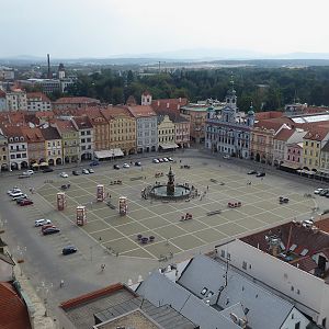 České Budějovice: uitzicht vanuit de Černá Věž