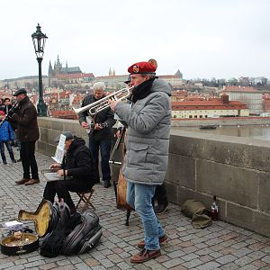muzikanten op de Karelsbrug