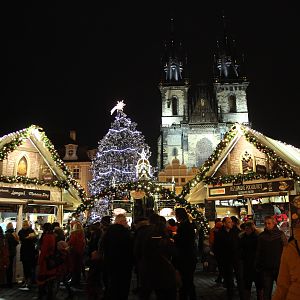 kerstmarkt Praag, oude stadsplein
