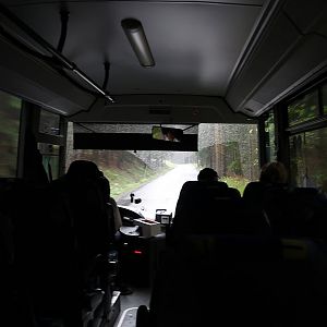 Tussen Zelená Lhota en Špičák in de bus vsn CD