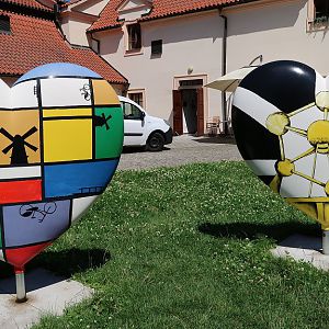 Poděbrady: project "Hart van Europa" op het binnenhof van het kasteel