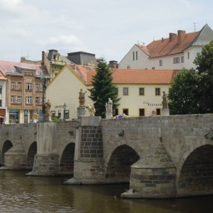 Beroemde brug in Pisek