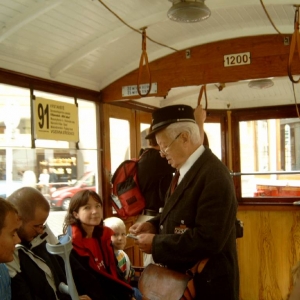Historische tram in Praag
