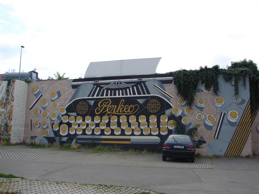 Bohumil Hrabal-muur in Praag-Libeò
