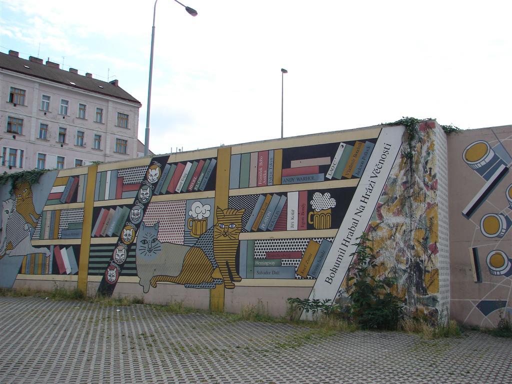 Bohumil Hrabal-muur in Praag-Libeò