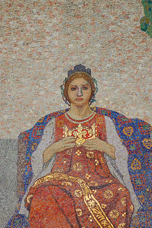 detail mozaiek Jugendstil