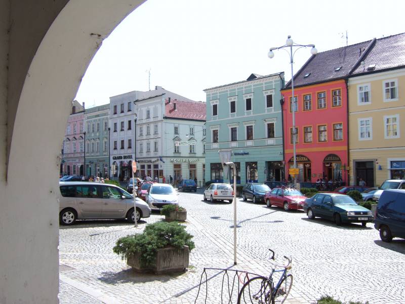 Het centrumplein van Jindrichuv Hradec