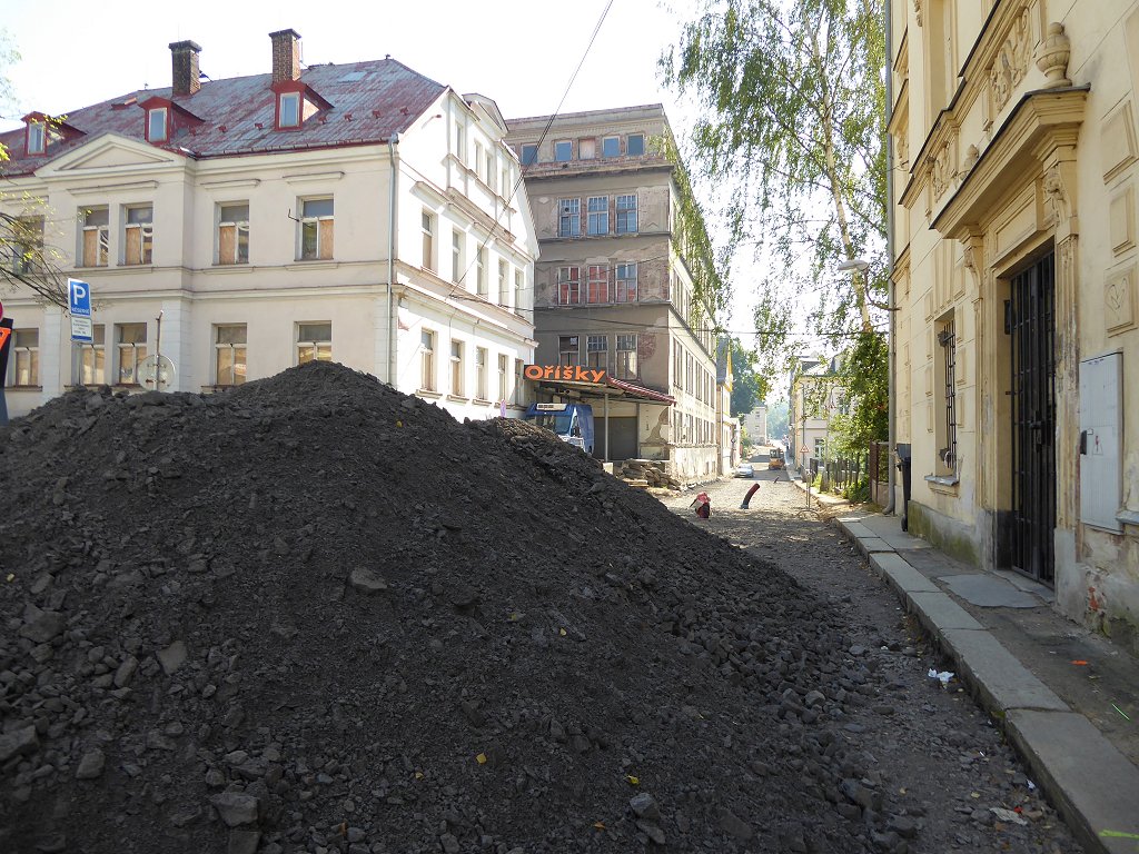 Liberec straatwerkzaamheden