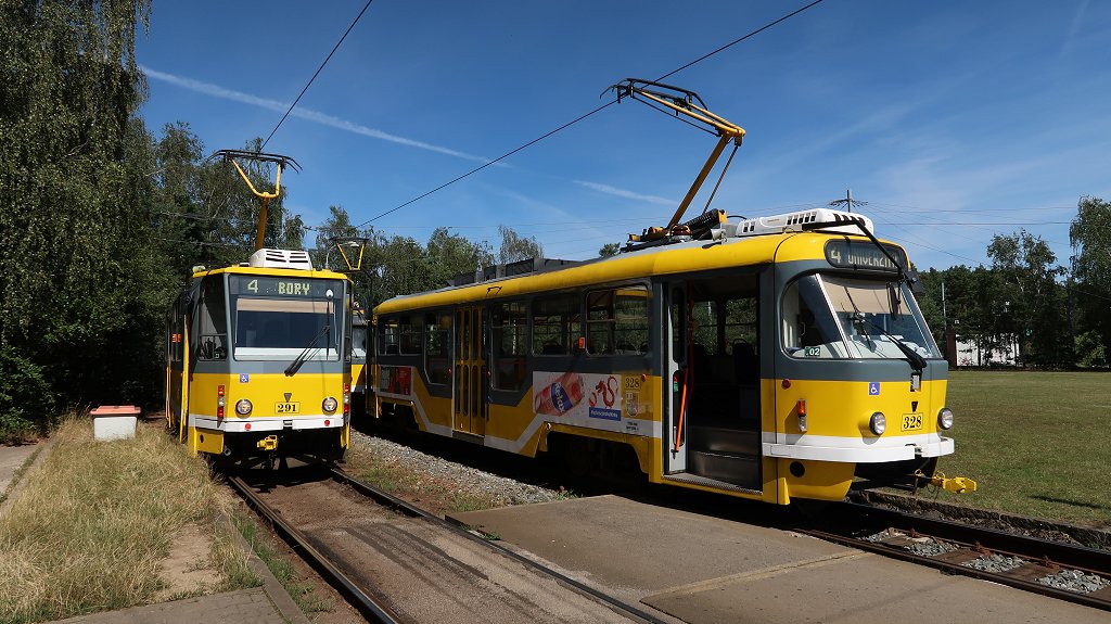 Plzeň: Eindstation tramlijn 4 - Košutka