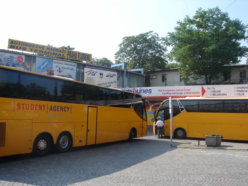 Praag, busstation Florenc